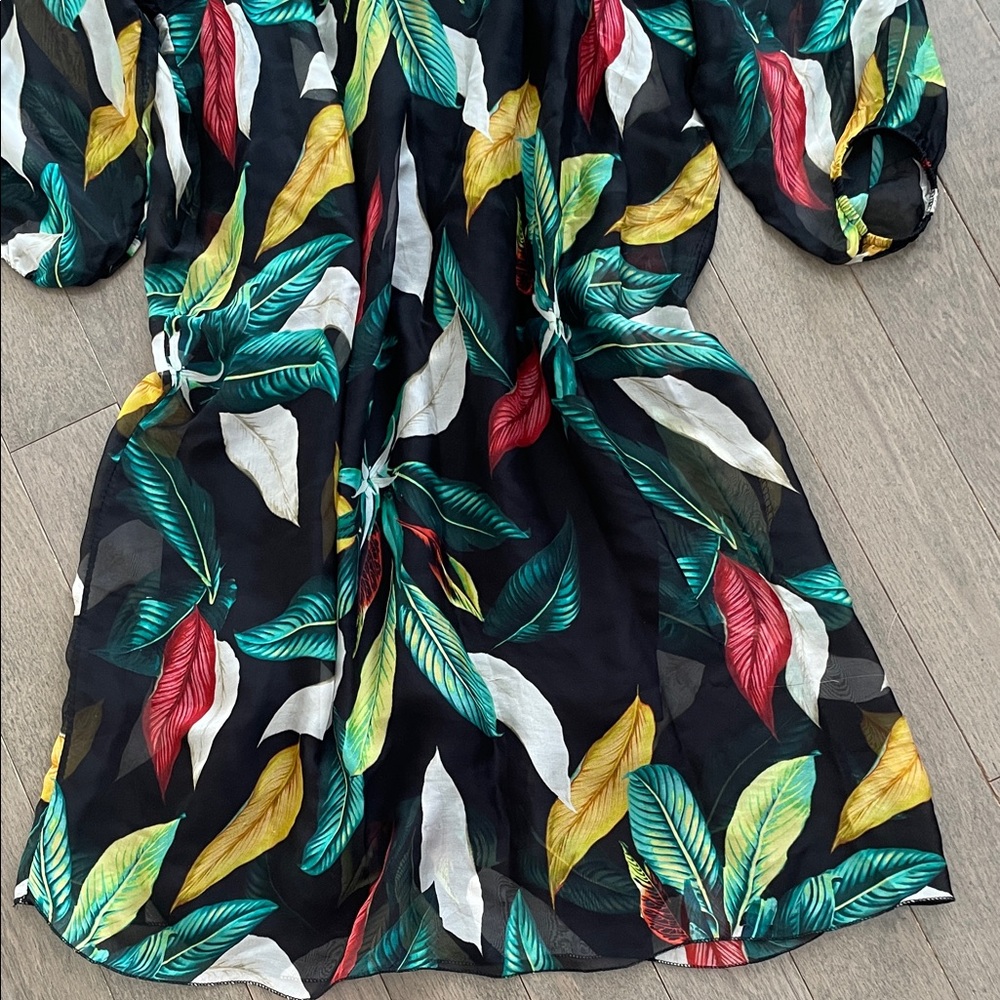🇮🇹 Bellambra Silk Blend Leaf Print Dress • Made in Italy • Size Large - Picture 11 of 16